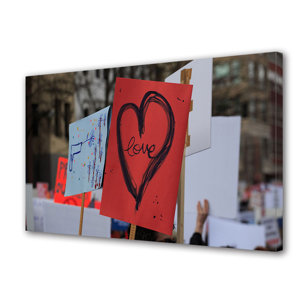 Tablou Canvas Luminos in intuneric VarioView LED, Vday, Pancarta pentru iubire, 40 x 60 cm