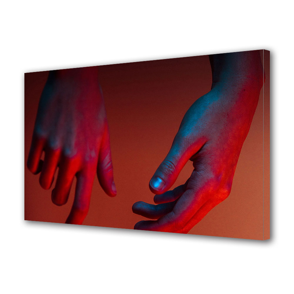 Tablou Canvas Luminos in intuneric VarioView LED, Vday, Maini in lumini rosii, 30 x 45 cm