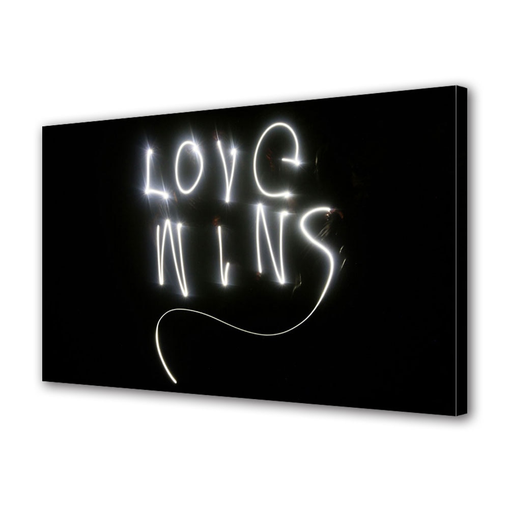 Tablou Canvas Luminos in intuneric VarioView LED, Vday, Dragostea invinge, 30 x 45 cm