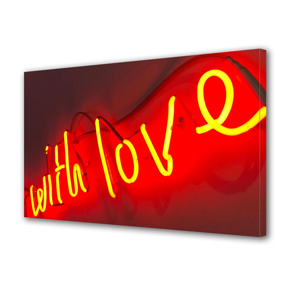 Tablou Canvas Luminos in intuneric VarioView LED, Vday, Cu multa dragoste, 30 x 45 cm