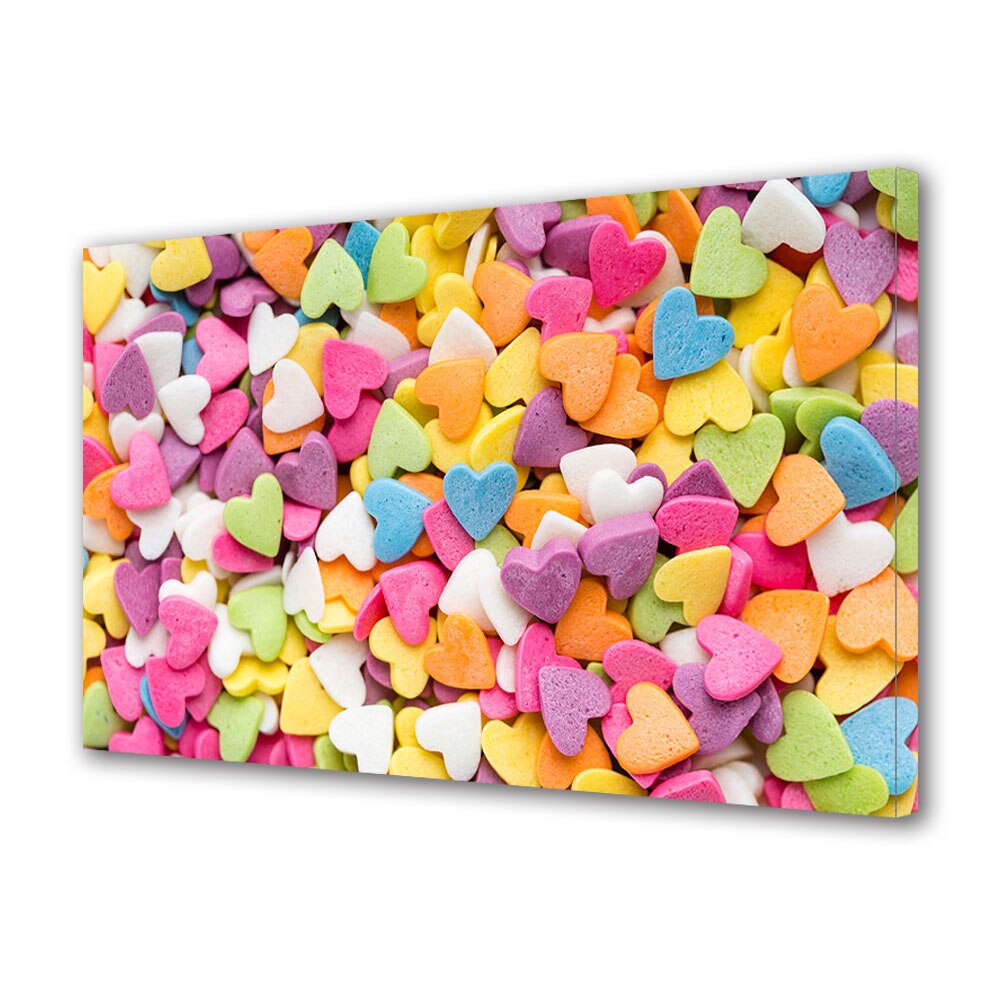 Tablou Canvas Luminos in intuneric VarioView LED, Vday, Inimioare colorate, 30 x 45 cm
