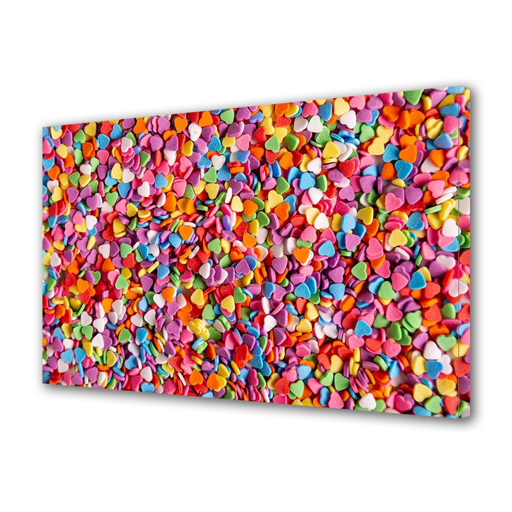 Tablou Canvas Luminos in intuneric VarioView LED, Vday, Inimioare multicolore, 30 x 45 cm