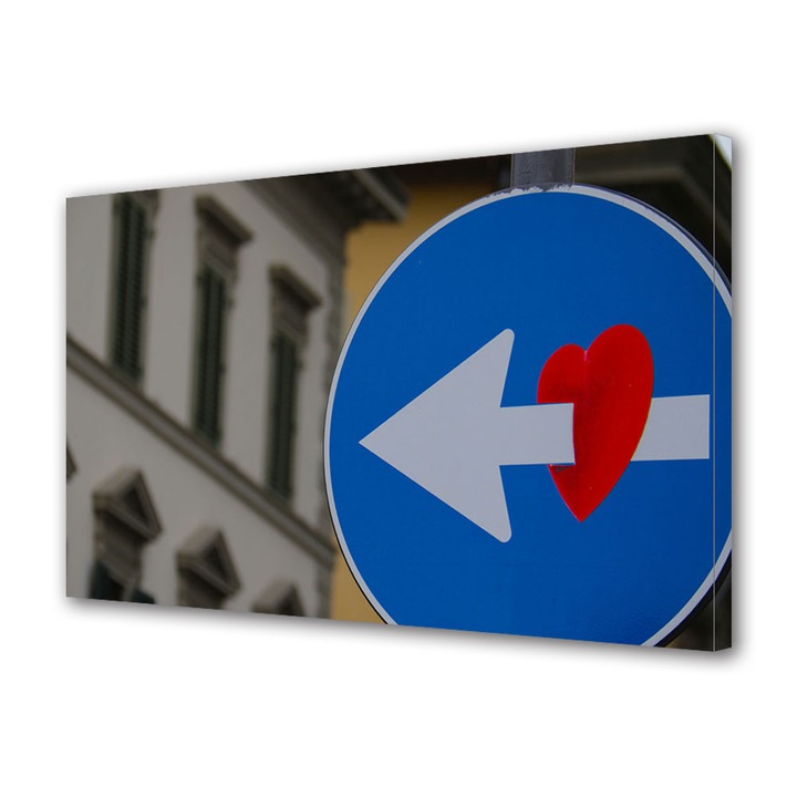 Tablou Canvas Luminos in intuneric VarioView LED, Vday, Directia iubirii, 70 x 100 cm