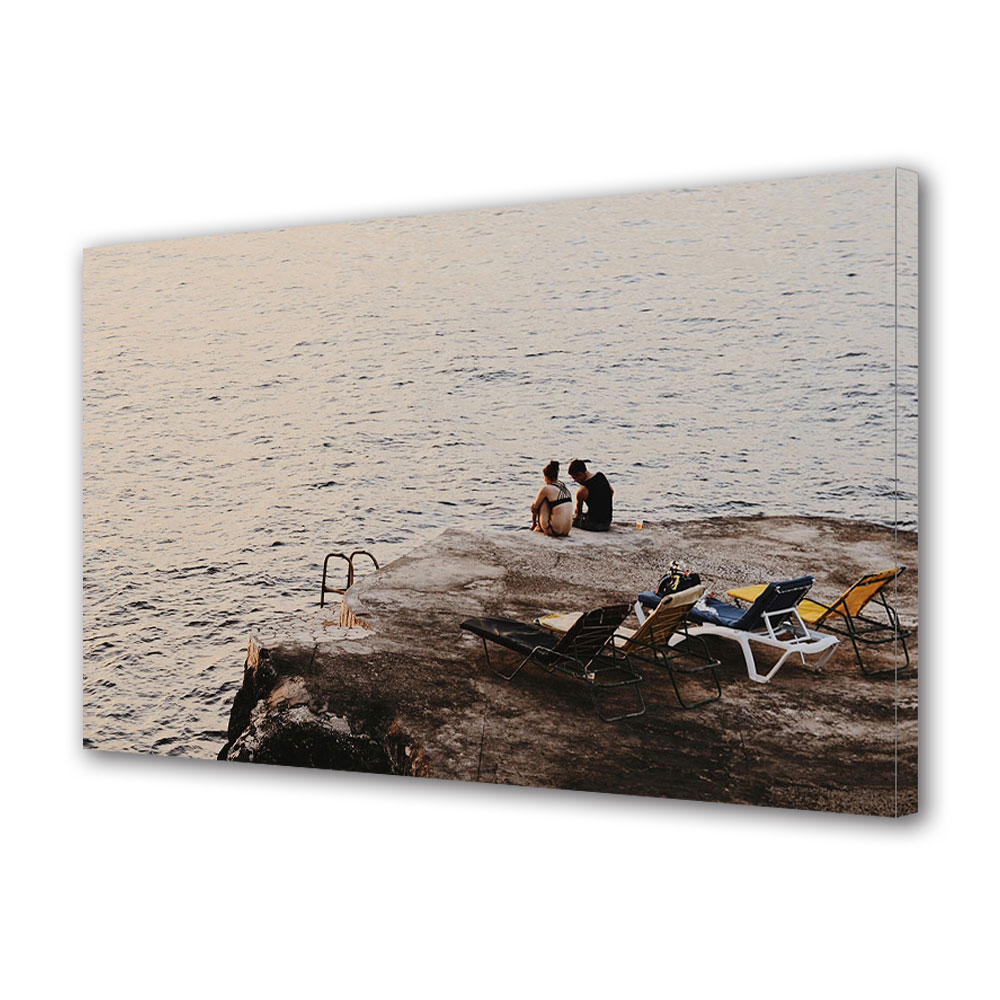 Tablou Canvas Luminos in intuneric VarioView LED, Vday, Plaja privata pentru cupluri, 30 x 45 cm