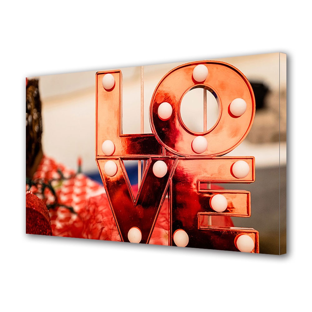 Tablou Canvas Luminos in intuneric VarioView LED, Vday, Dragoste lucioasa, 40 x 60 cm