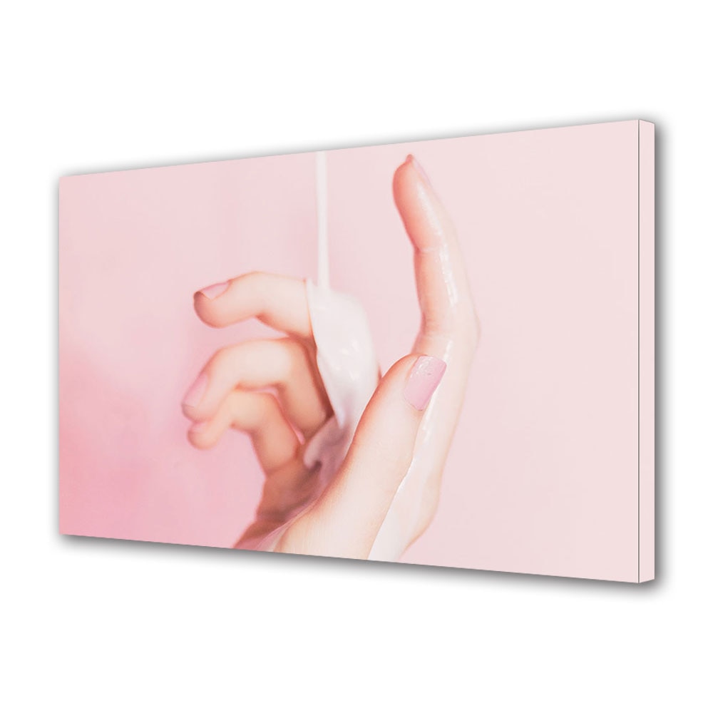 Tablou Canvas Luminos in intuneric VarioView LED, Vday, Crema pe mana, 40 x 60 cm