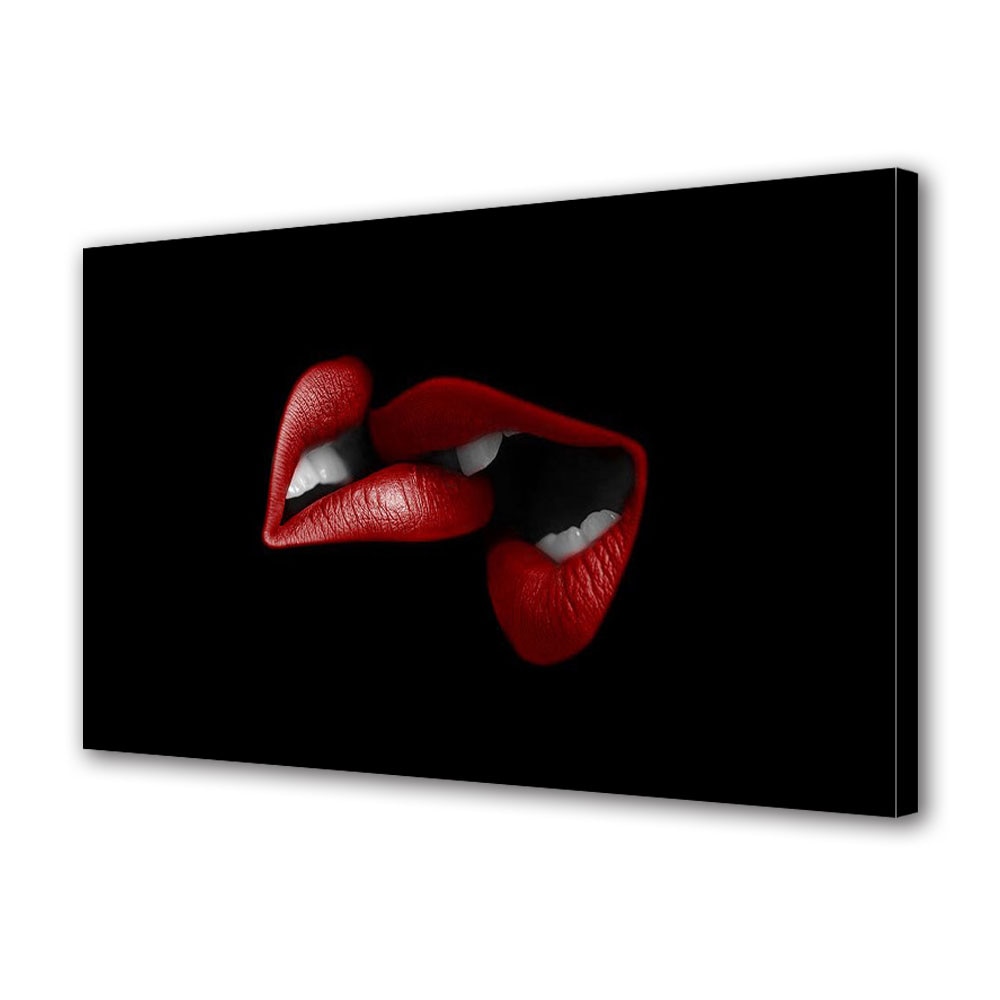 Tablou Canvas Luminos in intuneric VarioView LED, Vday, Pereche de buze muscate, 30 x 45 cm