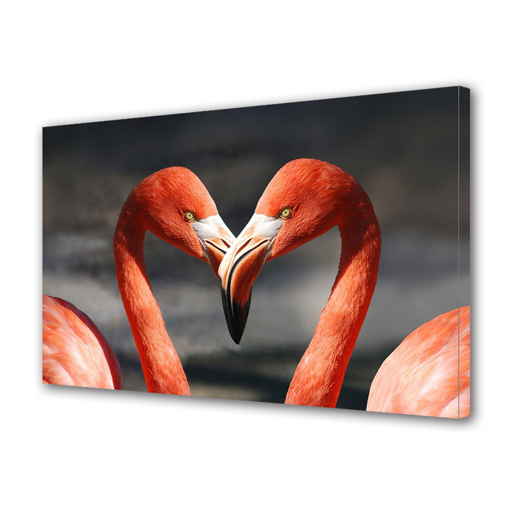 Tablou Canvas Luminos in intuneric VarioView LED, Vday, Flamingo pereche, 30 x 45 cm