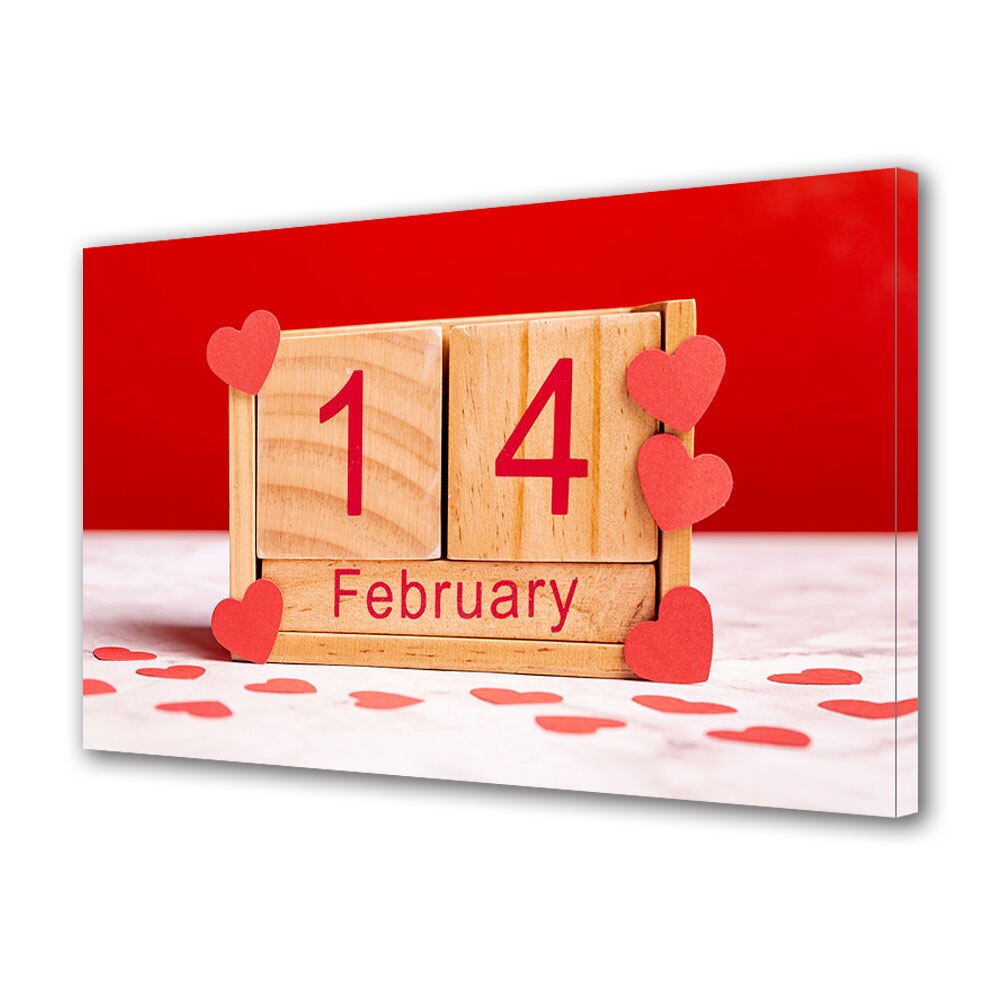 Tablou Canvas Luminos in intuneric VarioView LED, Vday, Ziua Indragostitilor marcata, 30 x 45 cm