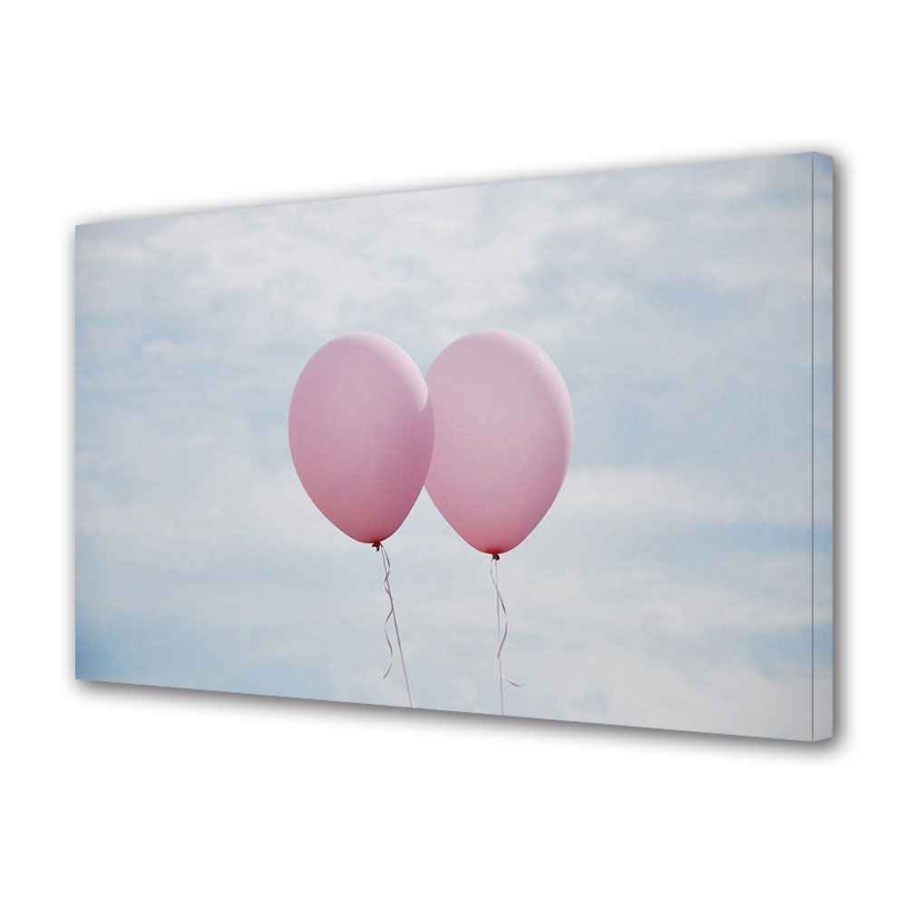 Tablou Canvas Luminos in intuneric VarioView LED, Vday, Baloane roz pentru Ziua Indragostitilor, 30 x 45 cm