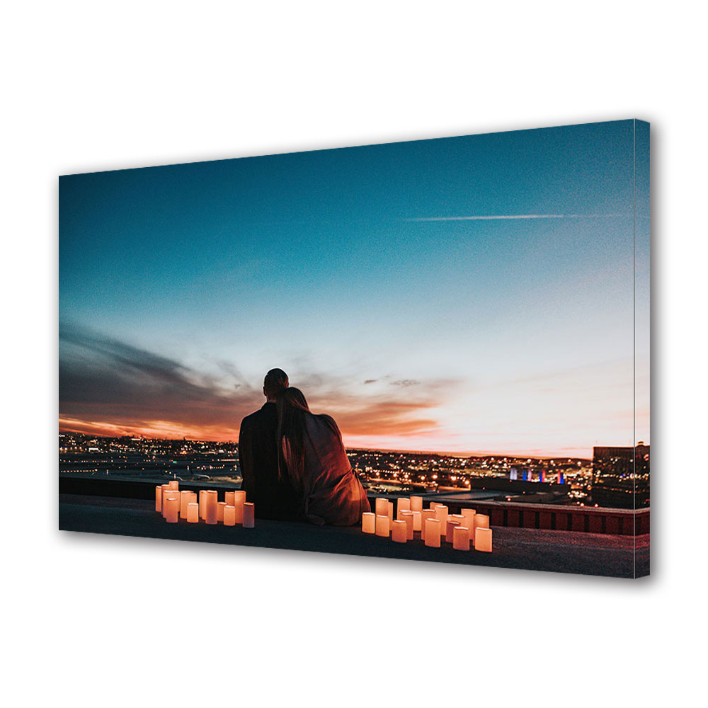 Tablou Canvas Luminos in intuneric VarioView LED, Vday, Dragoste pe acoperis, 30 x 45 cm