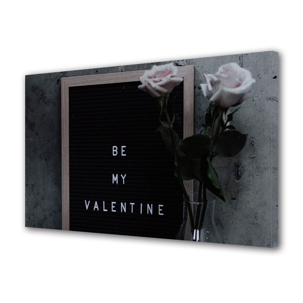 Tablou Canvas Luminos in intuneric VarioView LED, Vday, Mesaj cu trandafiri roz pal, 30 x 45 cm