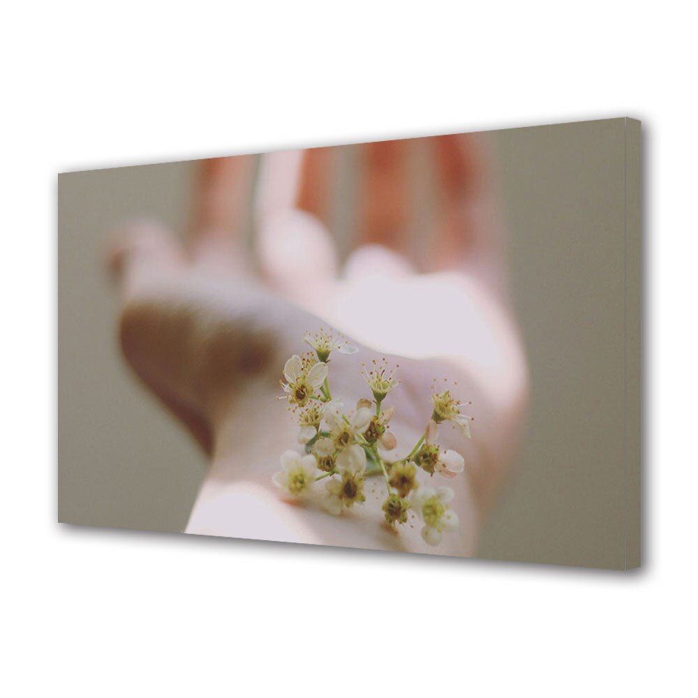 Tablou Canvas Luminos in intuneric VarioView LED, Vday, Flori pe mana, 40 x 60 cm