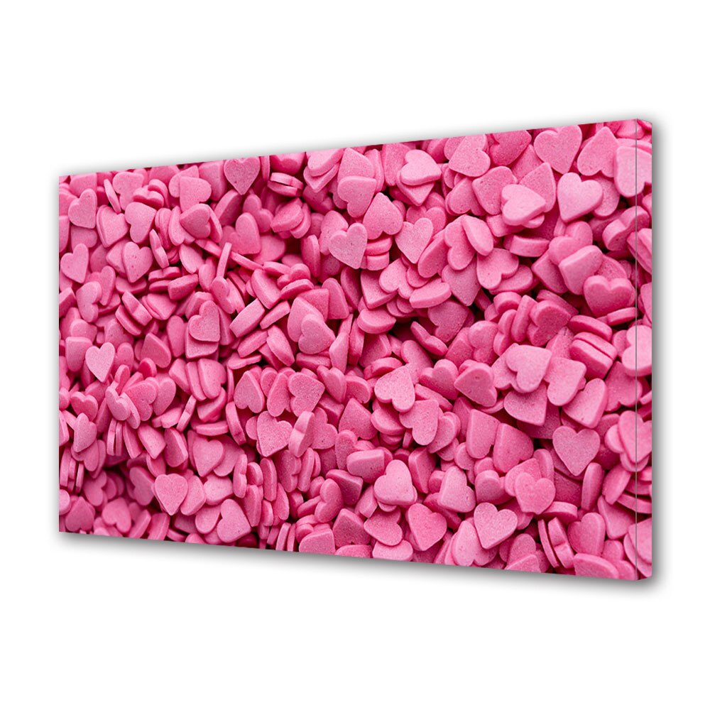 Tablou Canvas Luminos in intuneric VarioView LED, Vday, Inimioare roz infinite, 40 x 60 cm