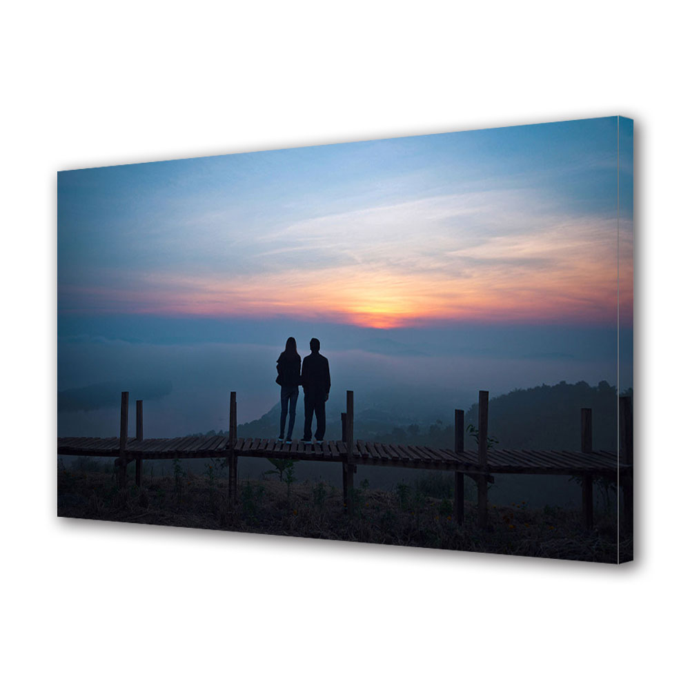 Tablou Canvas Luminos in intuneric VarioView LED, Vday, Cuplu la apus, 40 x 60 cm