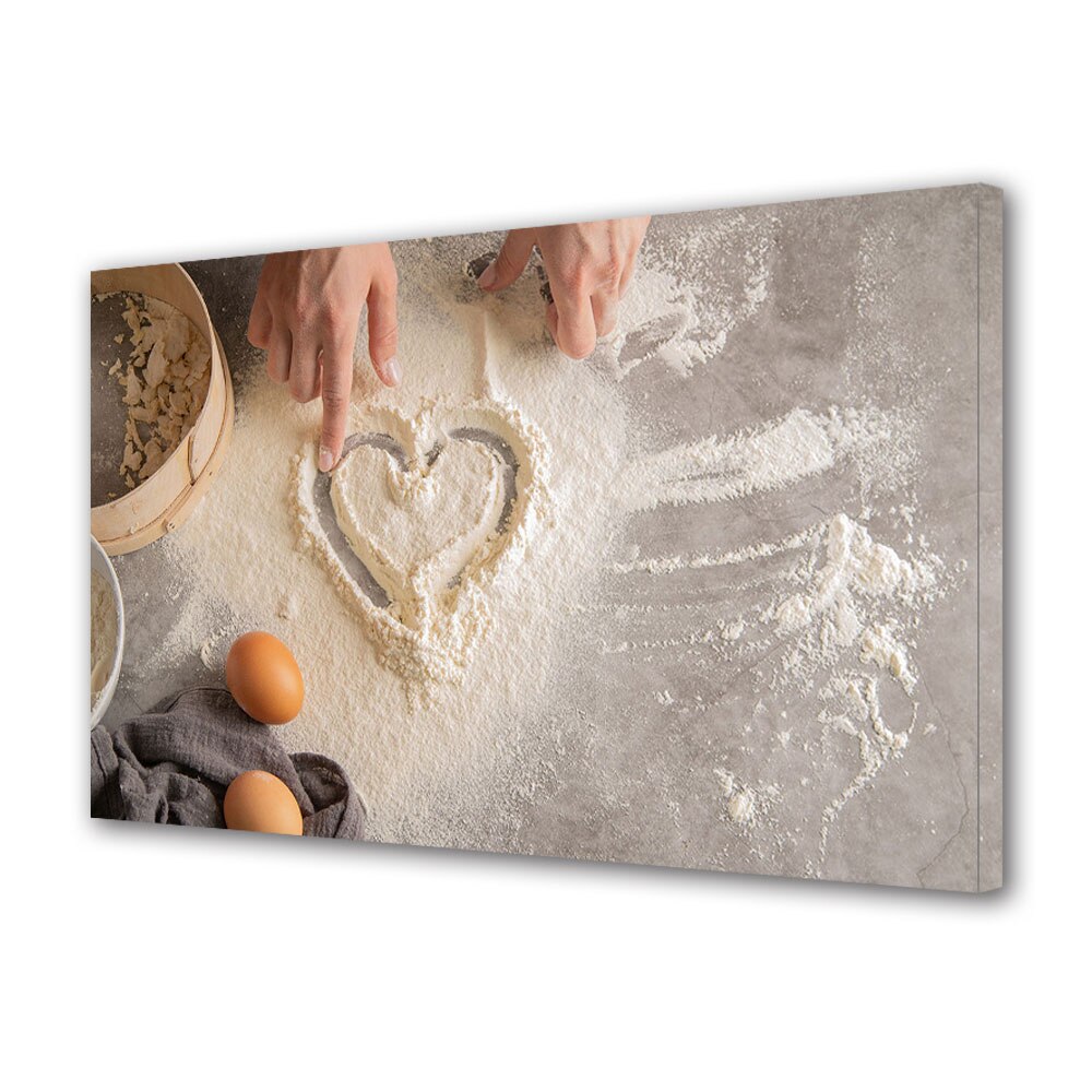 Tablou Canvas Luminos in intuneric VarioView LED, Vday, Urma inima in faina, 30 x 45 cm