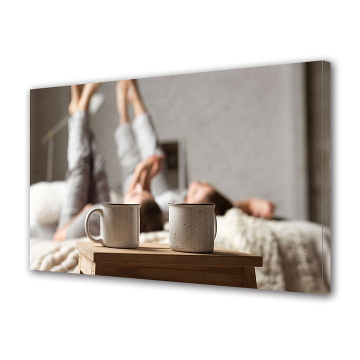 Tablou Canvas Luminos in intuneric VarioView LED, Vday, Dimineata de Ziua Indragostitilor, 70 x 100 cm