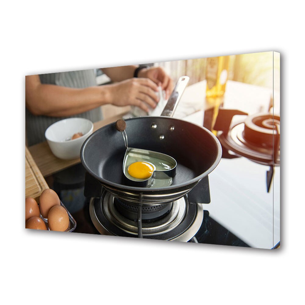 Tablou Canvas Luminos in intuneric VarioView LED, Vday, Omleta inima, 30 x 45 cm