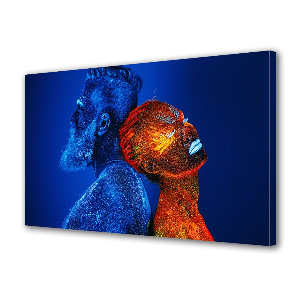 Tablou Canvas Luminos in intuneric VarioView LED, Vday, Cald rece spate in spate, 40 x 60 cm