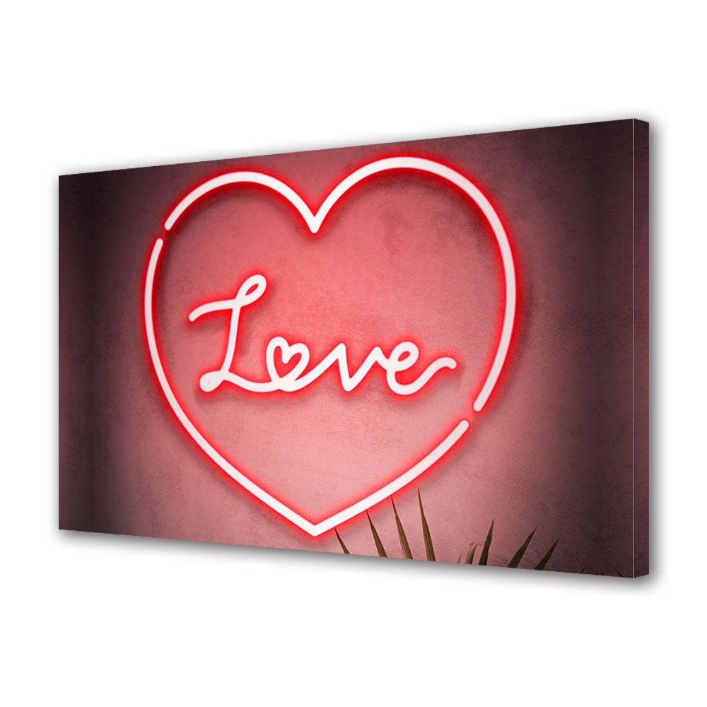 Tablou Canvas Luminos in intuneric VarioView LED, Vday, Inima din LED, 30 x 45 cm