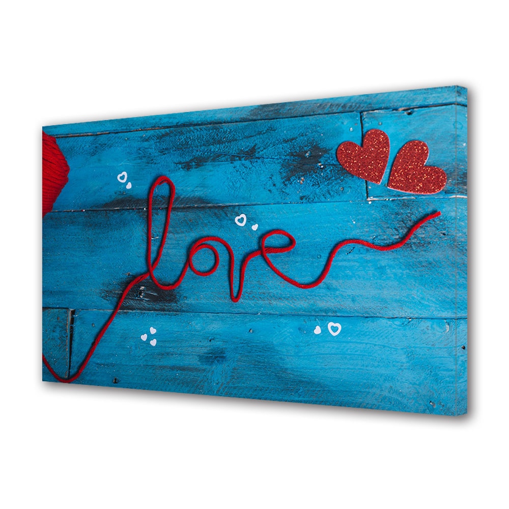 Tablou Canvas Luminos in intuneric VarioView LED, Vday, Dragostea din ata, 30 x 45 cm