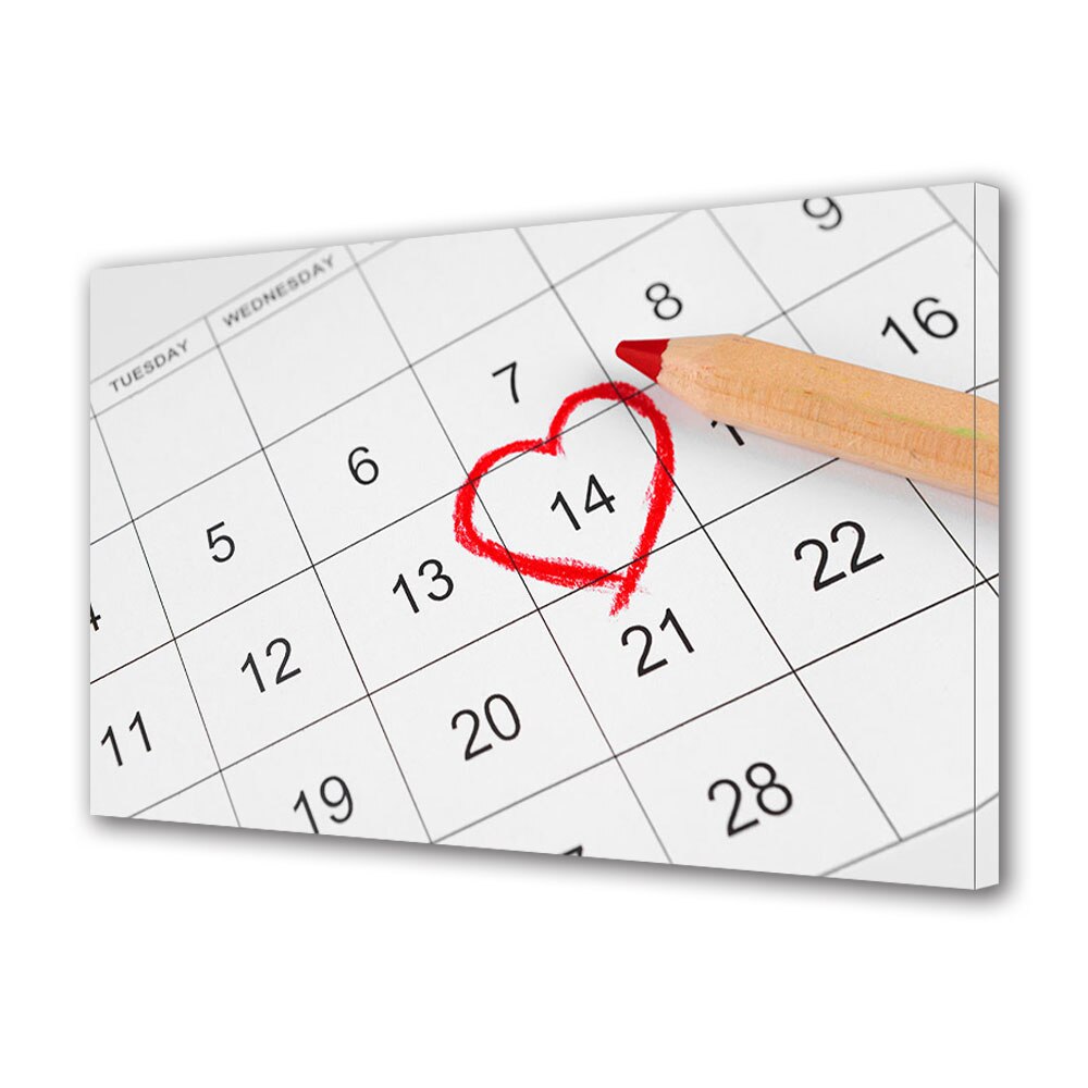 Tablou Canvas Luminos in intuneric VarioView LED, Vday, Zi marcata, 30 x 45 cm