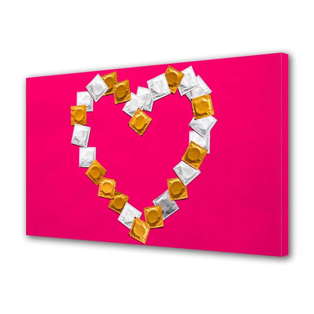 Tablou Canvas Luminos in intuneric VarioView LED, Vday, Inima protectoare, 30 x 45 cm