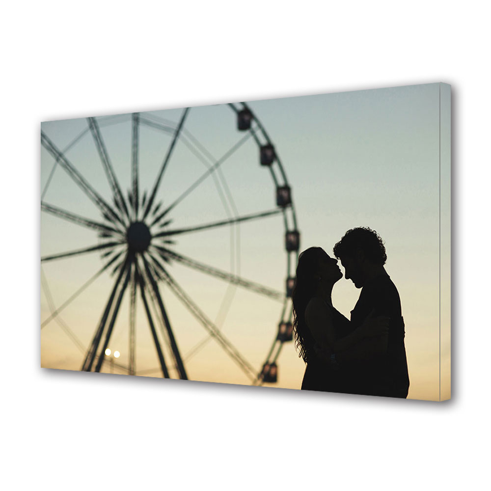 Tablou Canvas Luminos in intuneric VarioView LED, Vday, Cuplu langa Roata, 40 x 60 cm