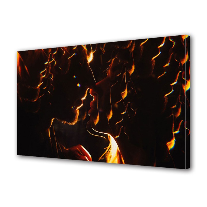 Tablou Canvas Luminos in intuneric VarioView LED, Vday, Iubire infocata, 70 x 100 cm