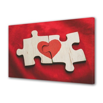 Tablou Canvas Luminos in intuneric VarioView LED, Vday, Puzzle inima, 40 x 60 cm Tablou Canvas Luminos in intuneric VarioView LED, Vday, Puzzle inima, 40 x 60 cm