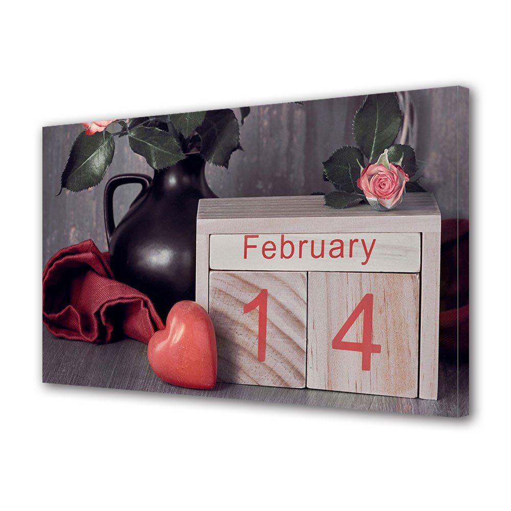 Tablou Canvas Luminos in intuneric VarioView LED, Vday, Calendar Ziua Indragostitilor, 40 x 60 cm