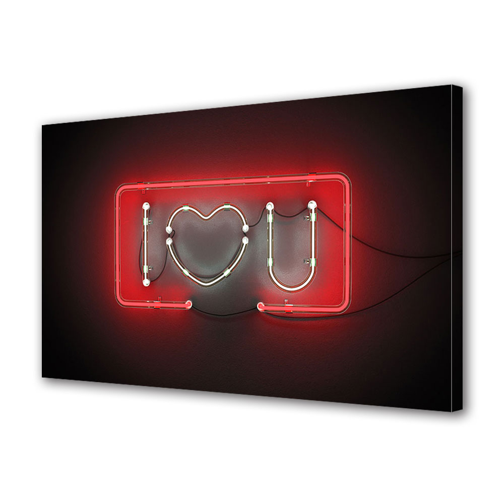Tablou Canvas Luminos in intuneric VarioView LED, Vday, Te iubesc luminat, 30 x 45 cm