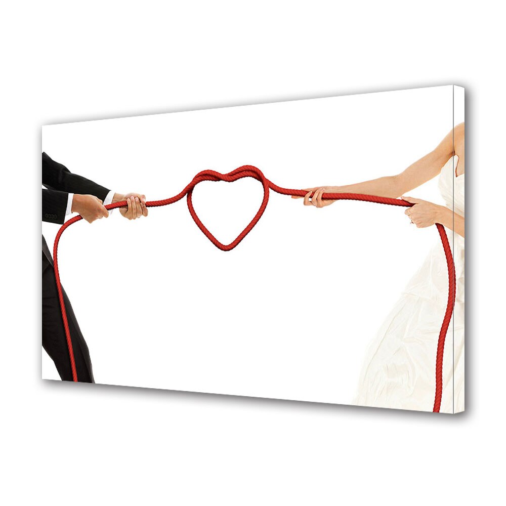 Tablou Canvas Luminos in intuneric VarioView LED, Vday, Inima funie, 30 x 45 cm