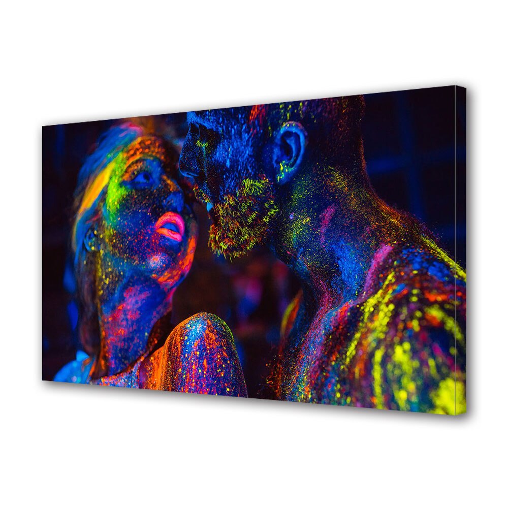 Tablou Canvas Luminos in intuneric VarioView LED, Vday, Corpuri colorate, 30 x 45 cm