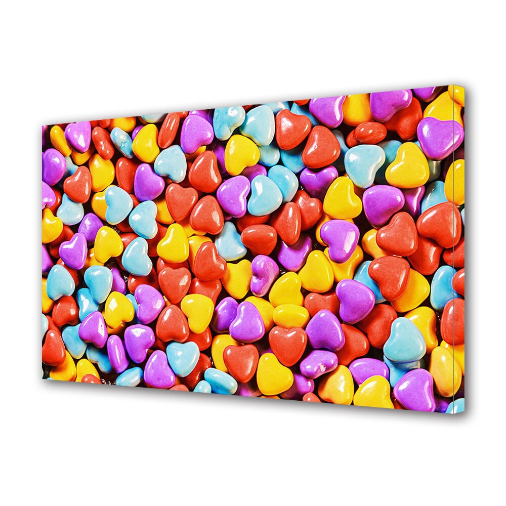 Tablou Canvas Luminos in intuneric VarioView LED, Vday, Inimioare pastilute, 30 x 45 cm