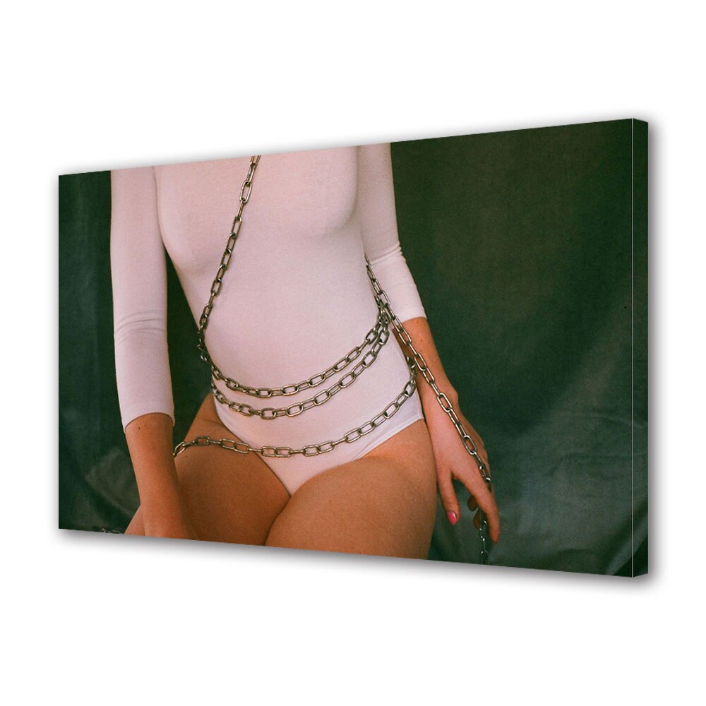 Tablou Canvas Luminos in intuneric VarioView LED, Vday, Corp femeie in alb, 30 x 45 cm