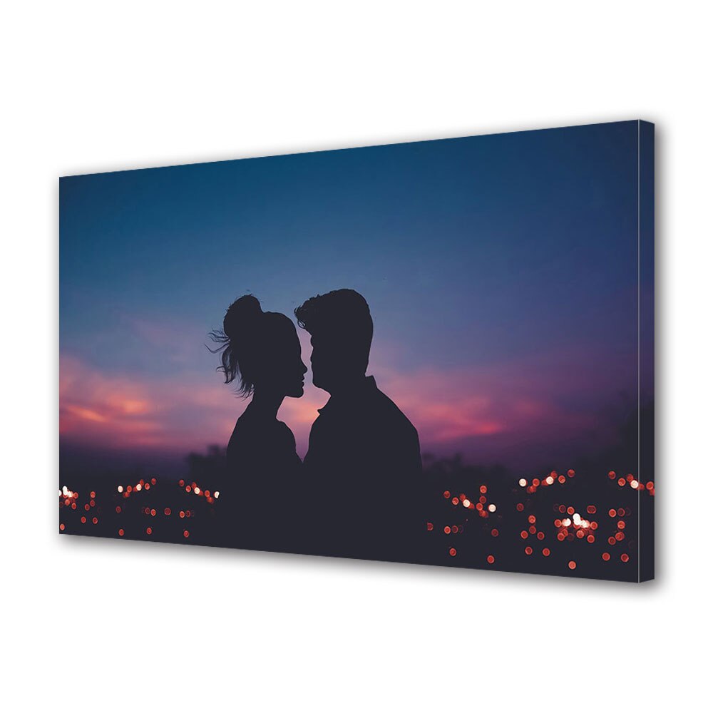Tablou Canvas Luminos in intuneric VarioView LED, Vday, Luminile orasului, 30 x 45 cm