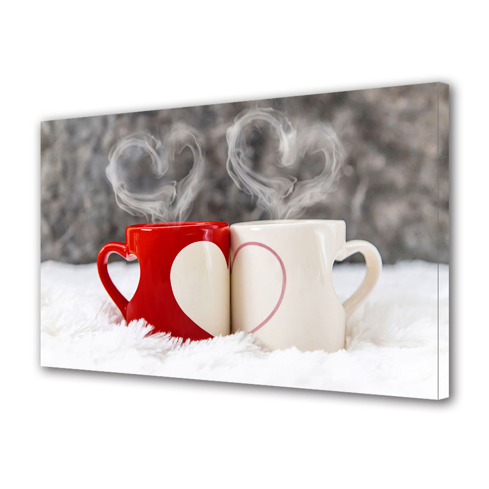 Tablou Canvas Luminos in intuneric VarioView LED, Vday, Cani cu inimioare, 40 x 60 cm
