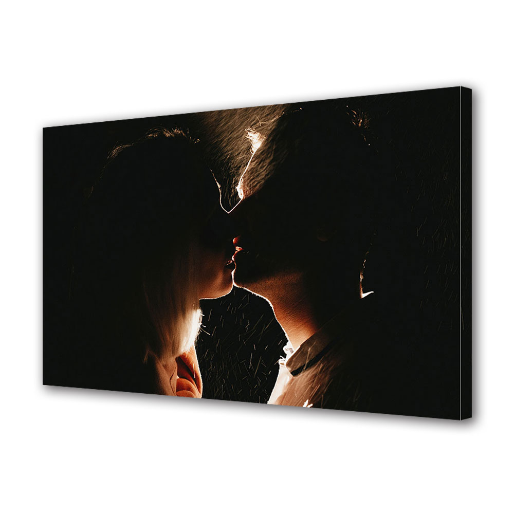 Tablou Canvas Luminos in intuneric VarioView LED, Vday, Sarut pe intuneric, 30 x 45 cm
