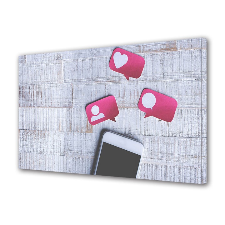 Tablou Canvas Luminos in intuneric VarioView LED, Vday, Mesaje de dragoste, 70 x 100 cm