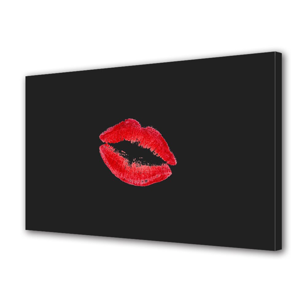 Tablou Canvas Luminos in intuneric VarioView LED, Vday, Buze pe fundal negru, 30 x 45 cm