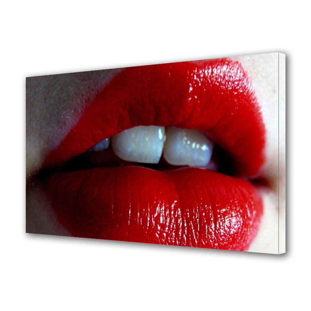 Tablou Canvas Luminos in intuneric VarioView LED, Vday, Buze rosii, 40 x 60 cm