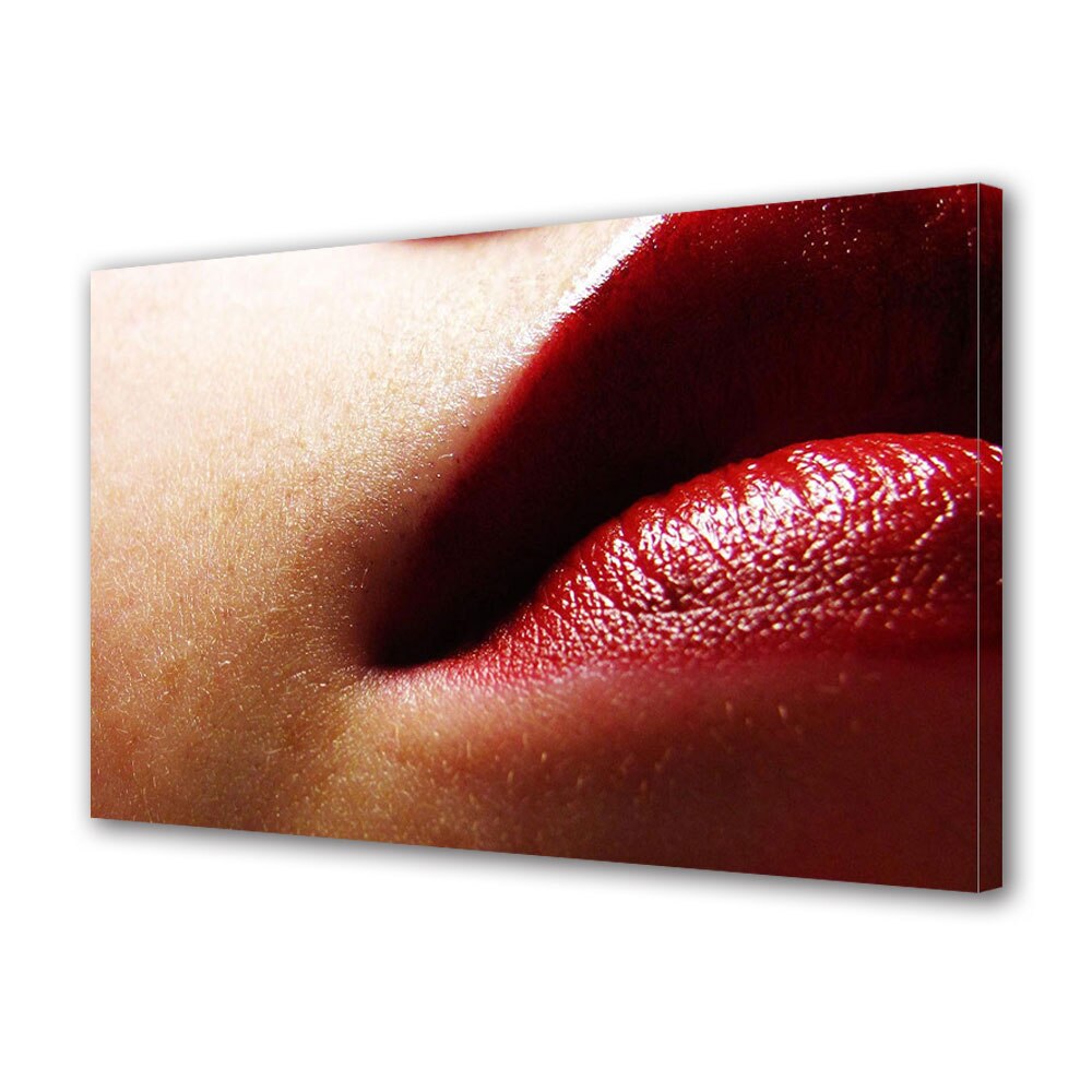 Tablou Canvas Luminos in intuneric VarioView LED, Vday, Detaliu buze, 30 x 45 cm