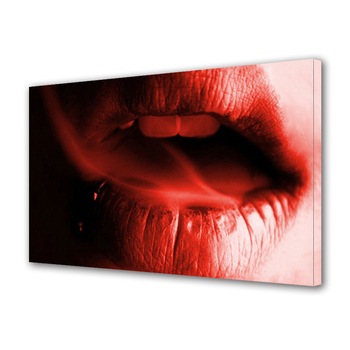Tablou Canvas Luminos in intuneric VarioView LED, Vday, Fum intre buze rosii, 30 x 45 cm Tablou Canvas Luminos in intuneric VarioView LED, Vday, Fum intre buze rosii, 30 x 45 cm