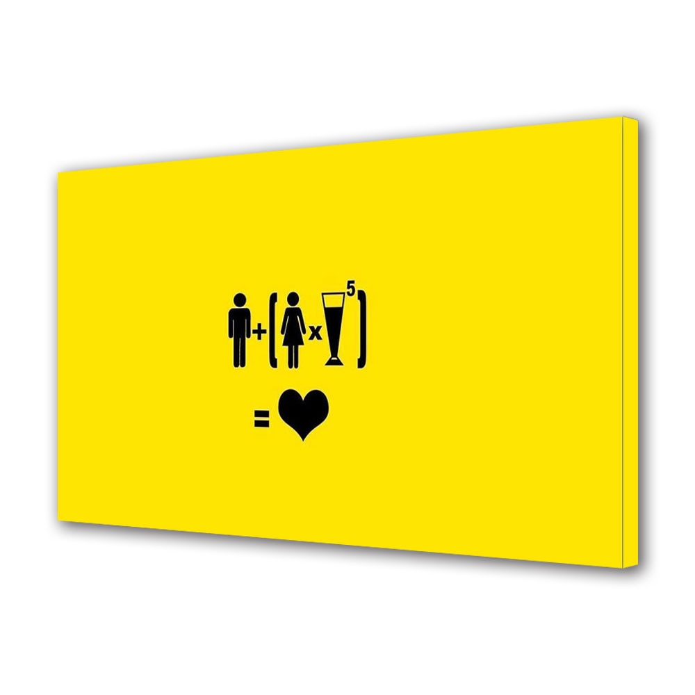 Tablou Canvas Luminos in intuneric VarioView LED, Vday, Ecuatia iubirii, 30 x 45 cm