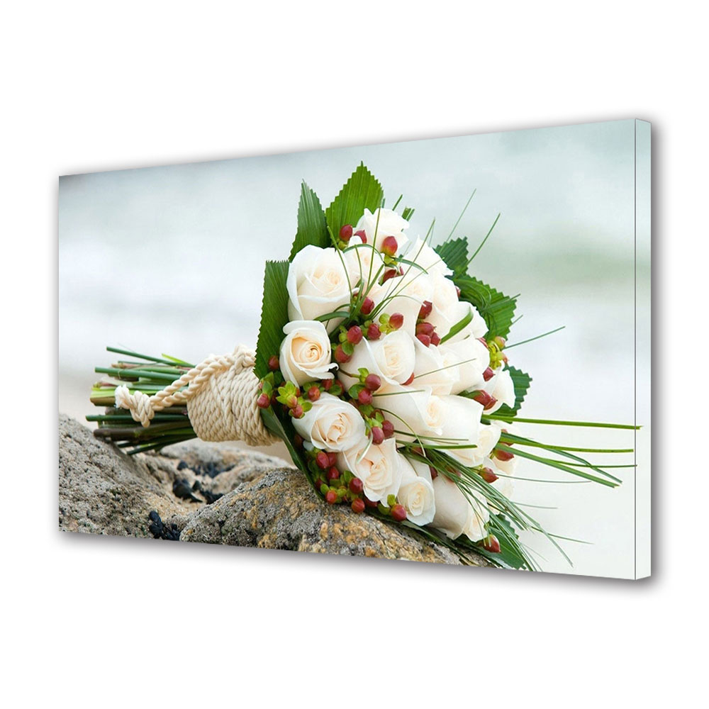Tablou Canvas Luminos in intuneric VarioView LED, Vday, Buchet pe pietre, 40 x 60 cm
