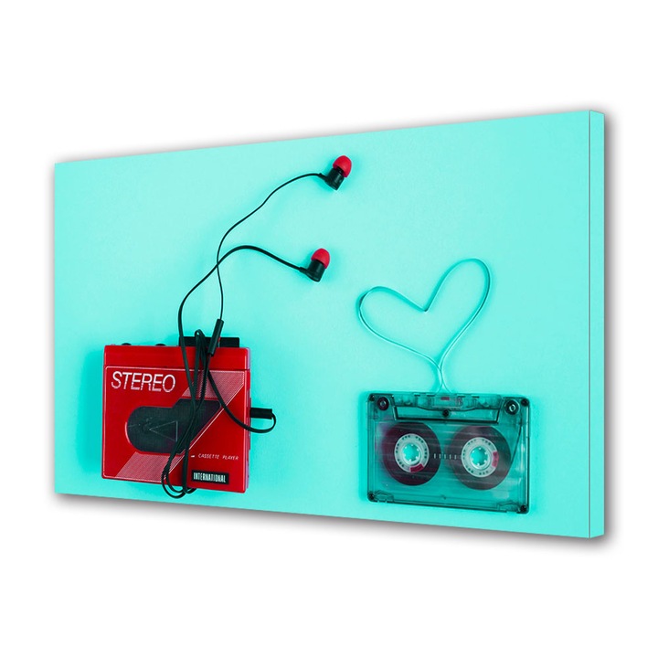 Tablou Canvas Luminos in intuneric VarioView LED, Vday, Iubire stereo, 70 x 100 cm