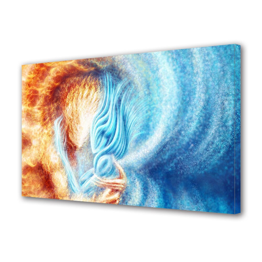 Tablou Canvas Luminos in intuneric VarioView LED, Vday, Cald si rece, 30 x 45 cm