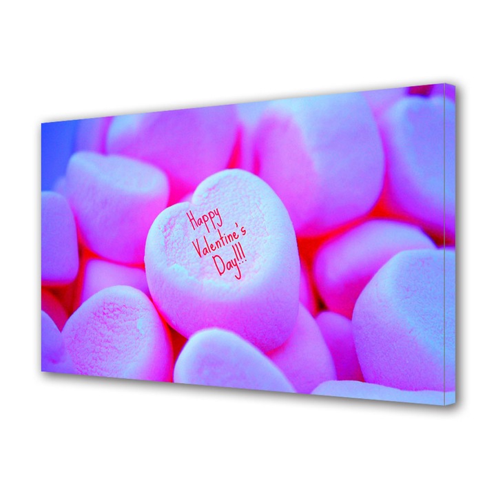 Tablou Canvas Luminos in intuneric VarioView LED, Vday, Ziua indragostitilor fericita, 70 x 100 cm
