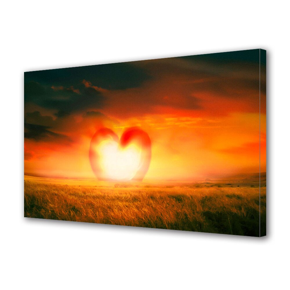 Tablou Canvas Luminos in intuneric VarioView LED, Vday, Rasarit de inima, 40 x 60 cm